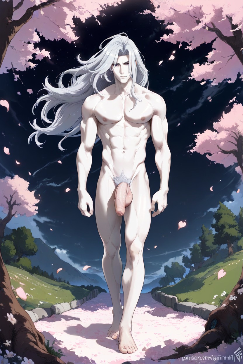 Petals, Masculine, Simple Black Background AI Gay Porn
