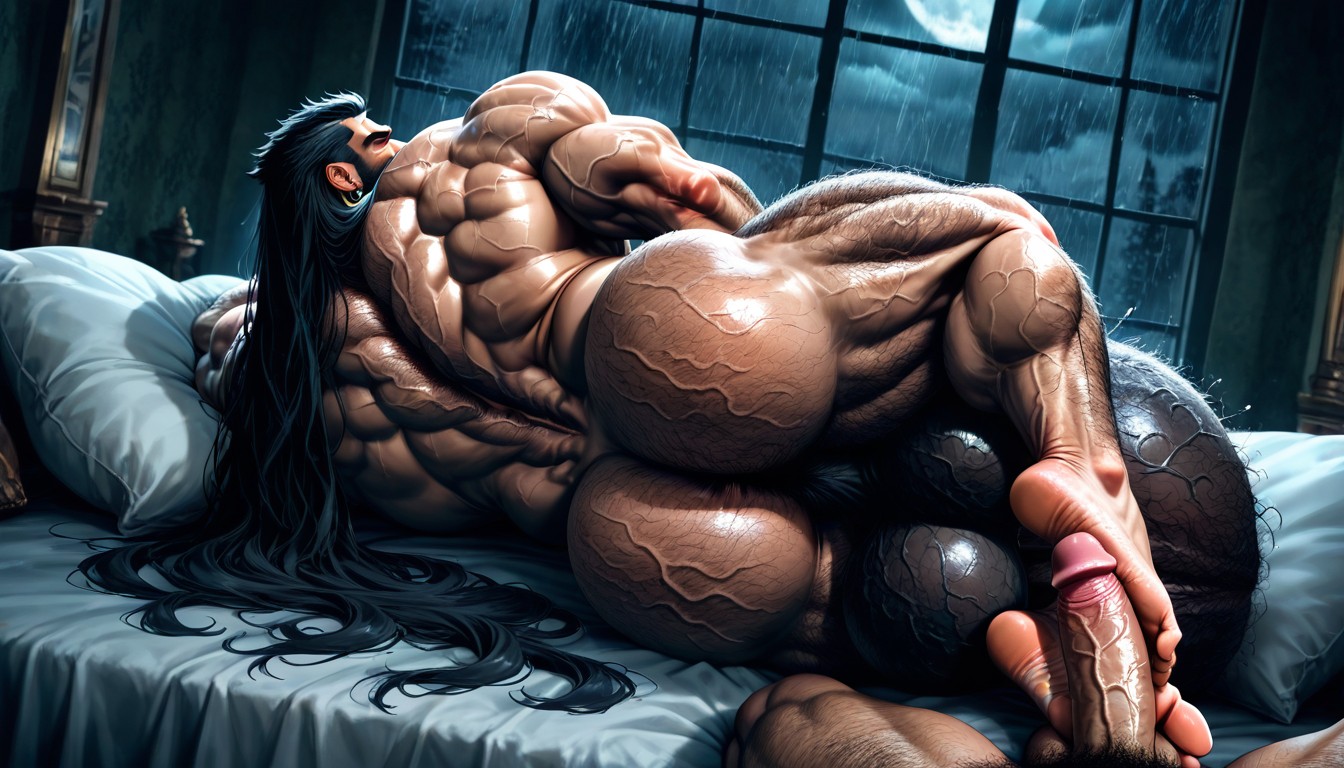 Exposed Asshole, Storm Outside, Low Hanging Balls AI Gay Porn