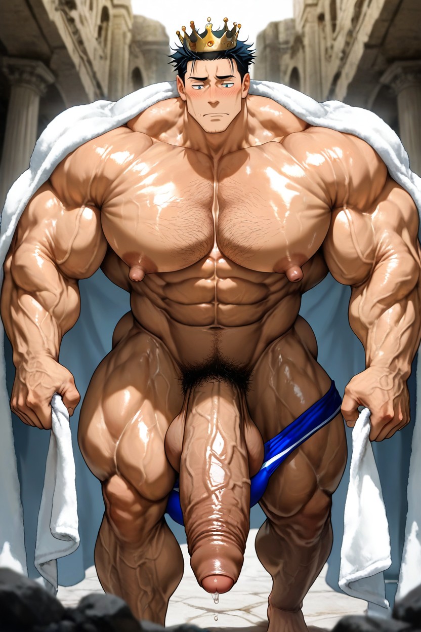 Testicles, Stubble, Oversized Muscles AI Gay Porn