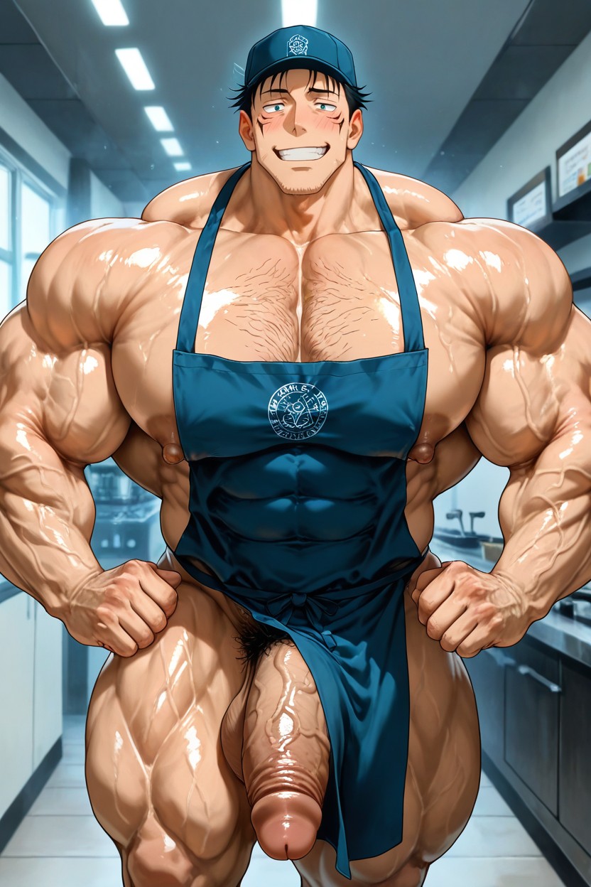 Front View, Gigantic Muscles, Powerful Thick Thighs AI Gay Porn