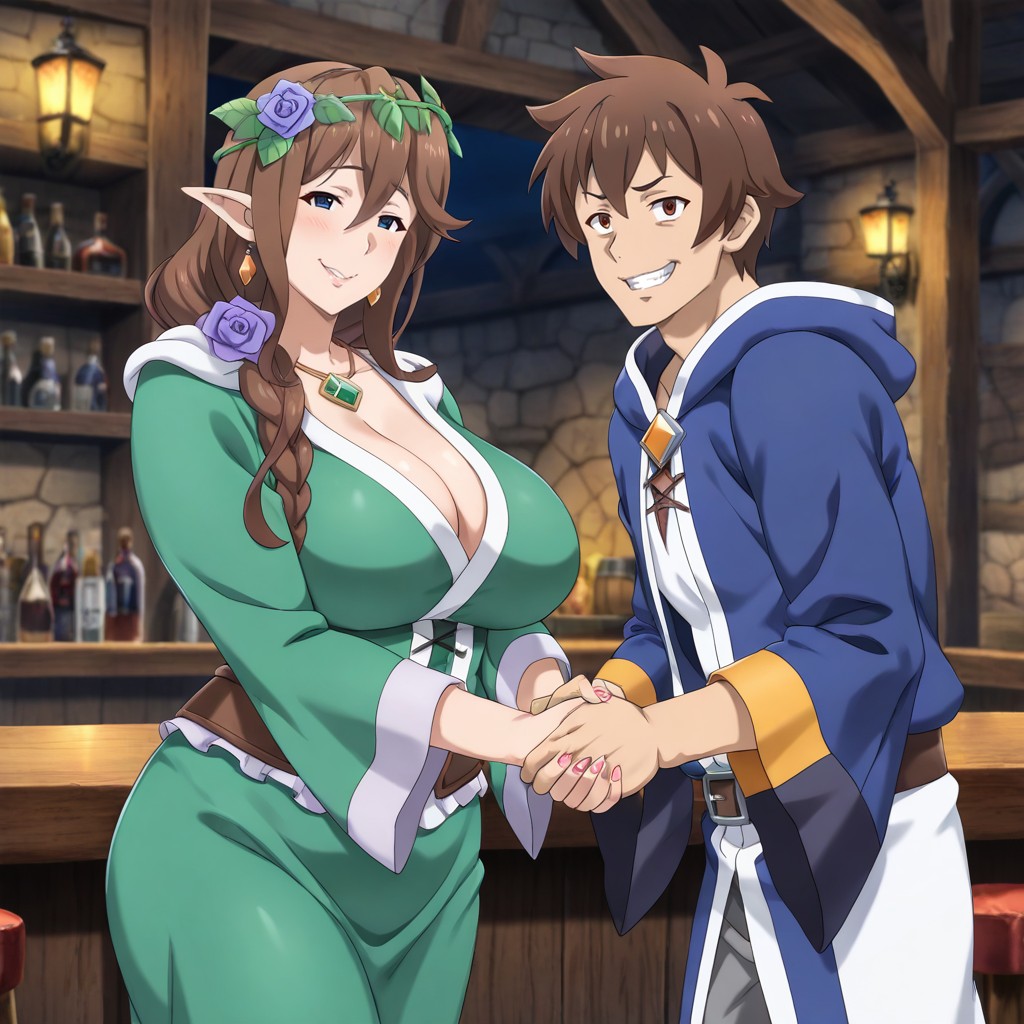 Female Elf Mage, Rounded Breasts, Eyes AI Gay Porn