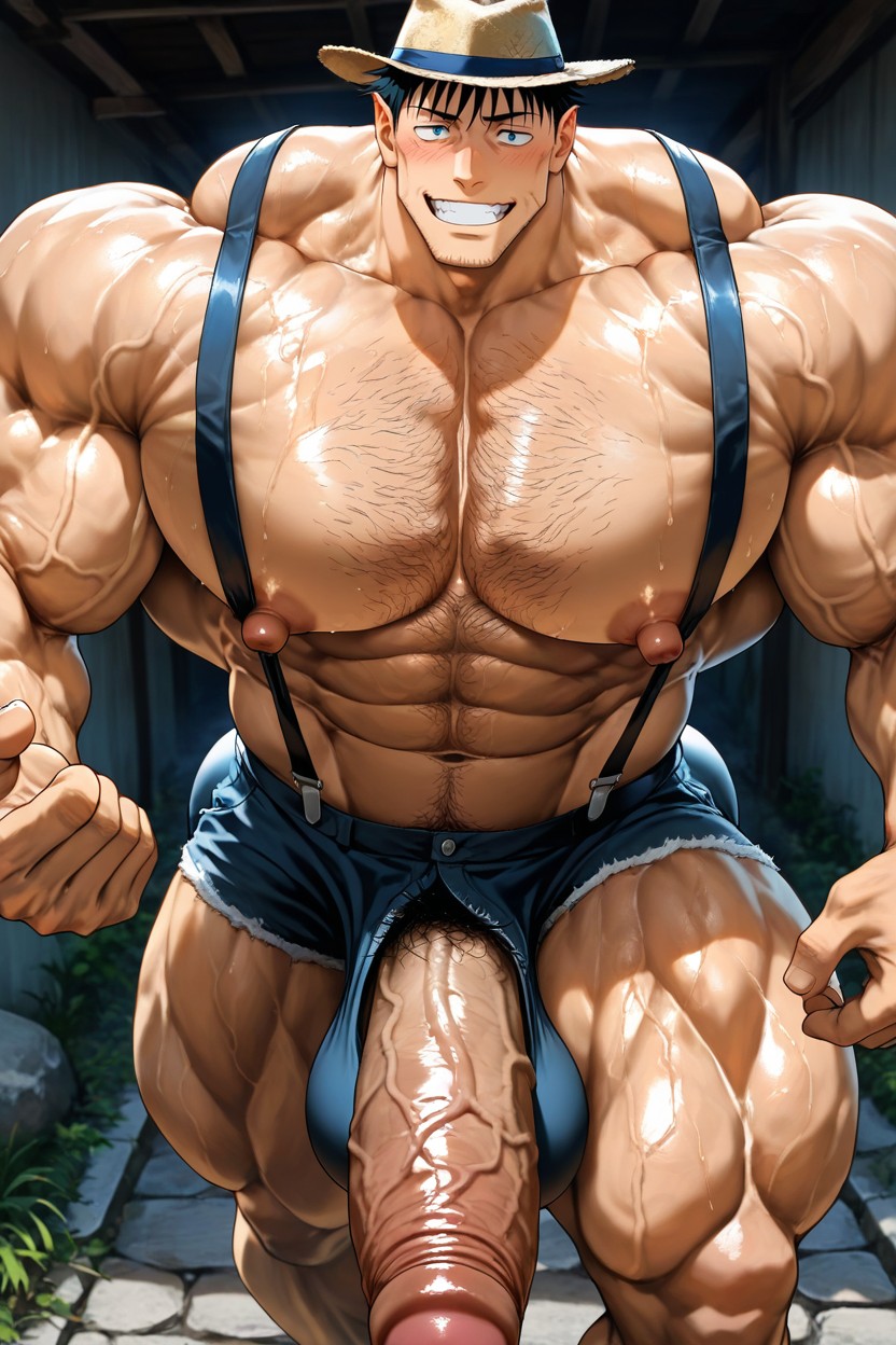 Bodybuilders, Enormous Bulging Chest And Arms, Blushing AI Gay Porn