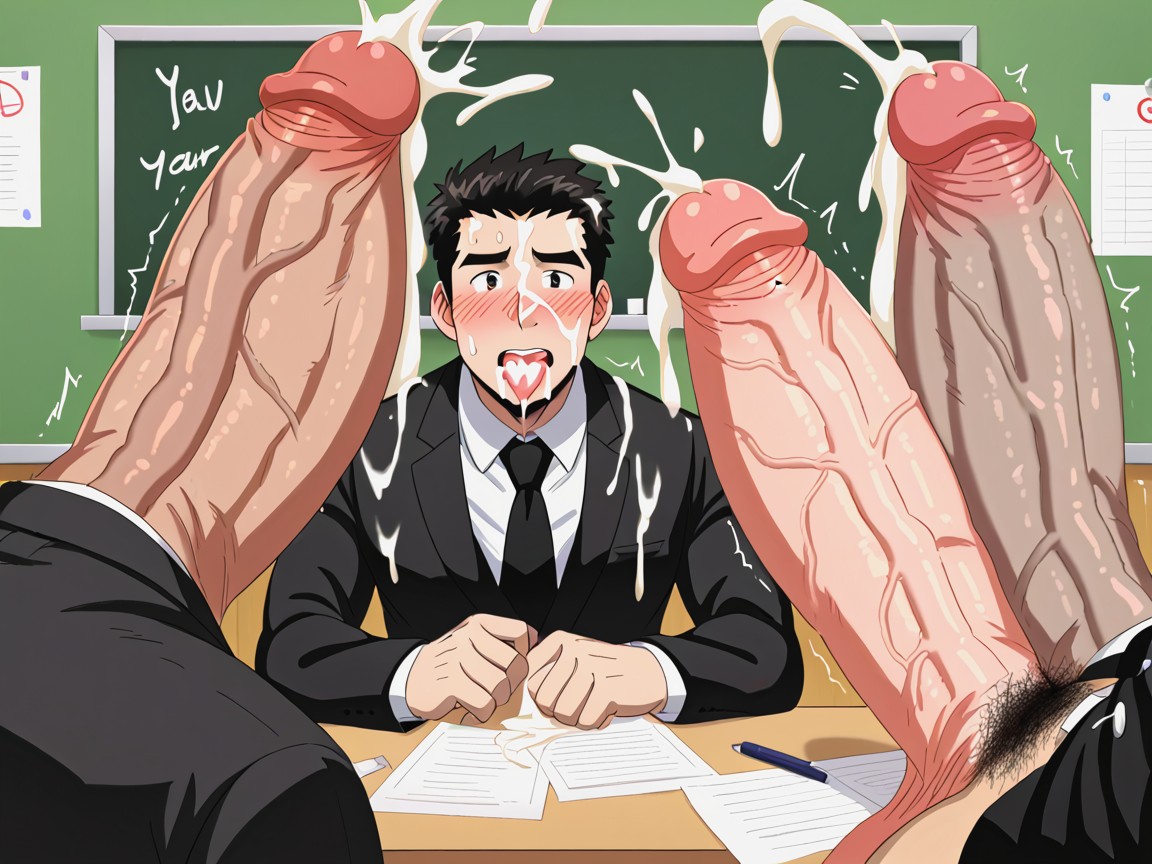 Males Only, Huge Erect Hard Throbbing Uncut Cock, Facial AI Gay Porn