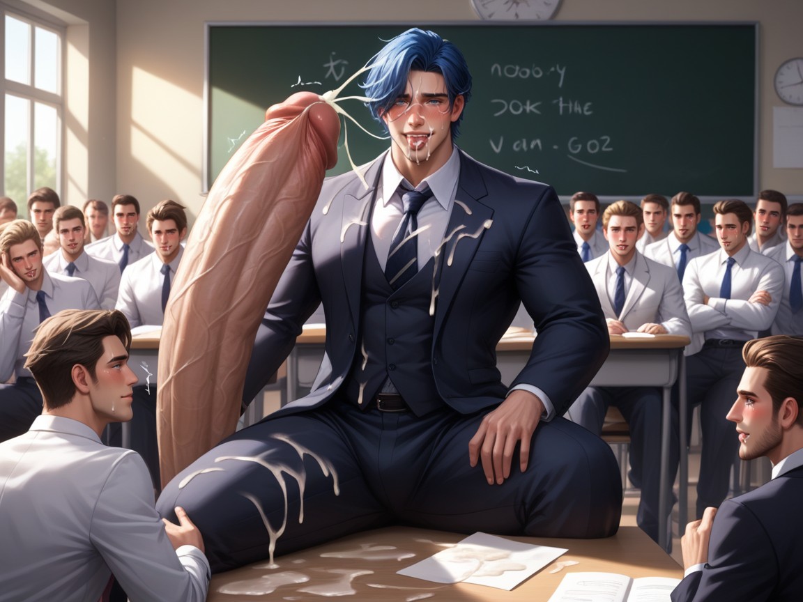 His Dick Reaches All The Way Up To His Chin, Gay, Massive AI Gay Porn