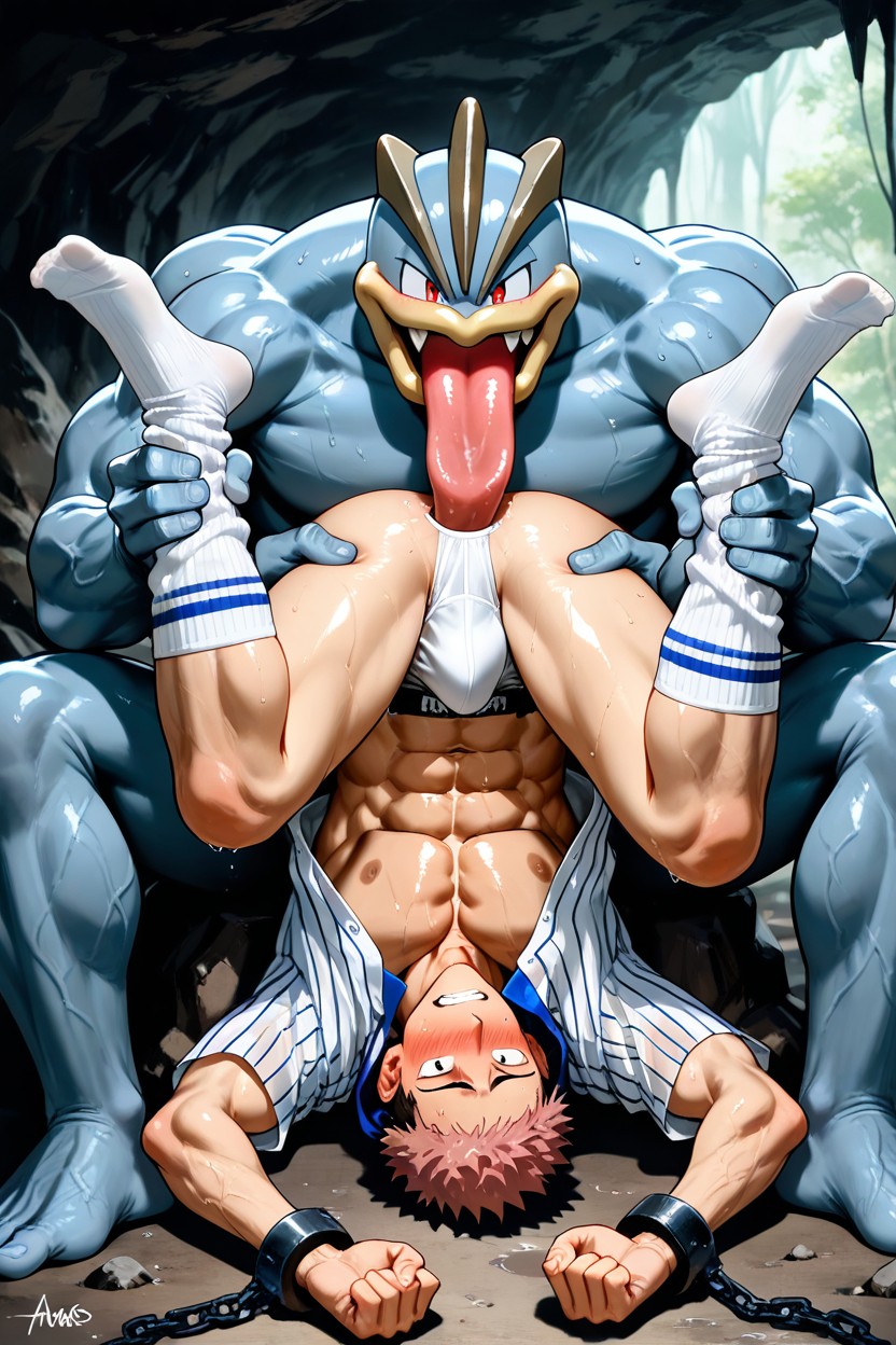 Eyes Half Closed, Worshipping Long White Slouch Socks, Legs Straight AI Gay Porn