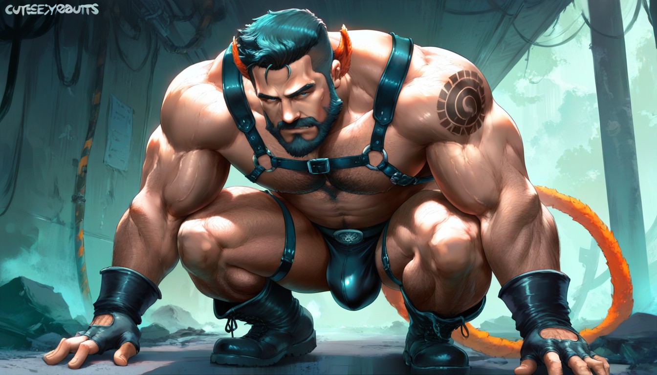 Thick And Slightly Messy, Thick Build With Thick Arms, Arms AI Gay Porn
