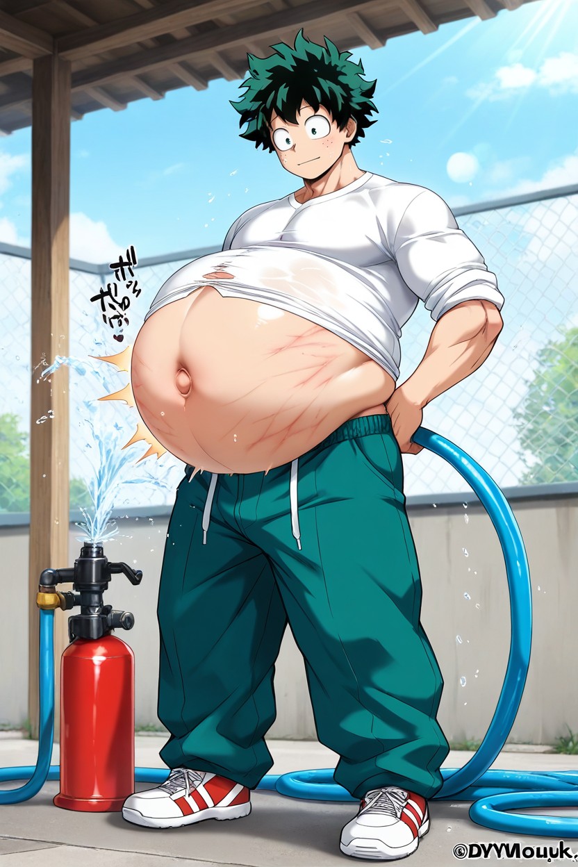 Hose Inflation, Belly Bursting, Male ゲイAIポルノ