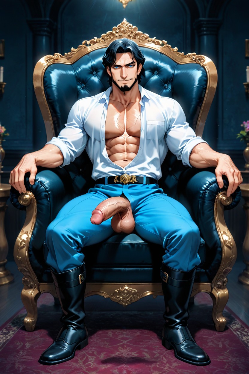 With A Shaved Face, And Black Riding Boots, 中 ゲイAIポルノ