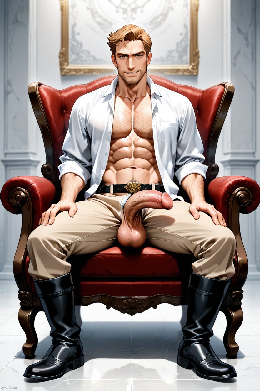 Showing His Thick, 中, And Black Riding Boots ゲイAIポルノ