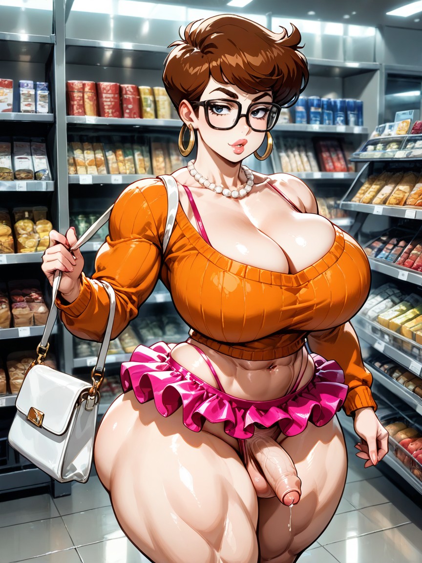Fully Erect Cock, 太ももが厚い, バストショット ゲイAIポルノ
