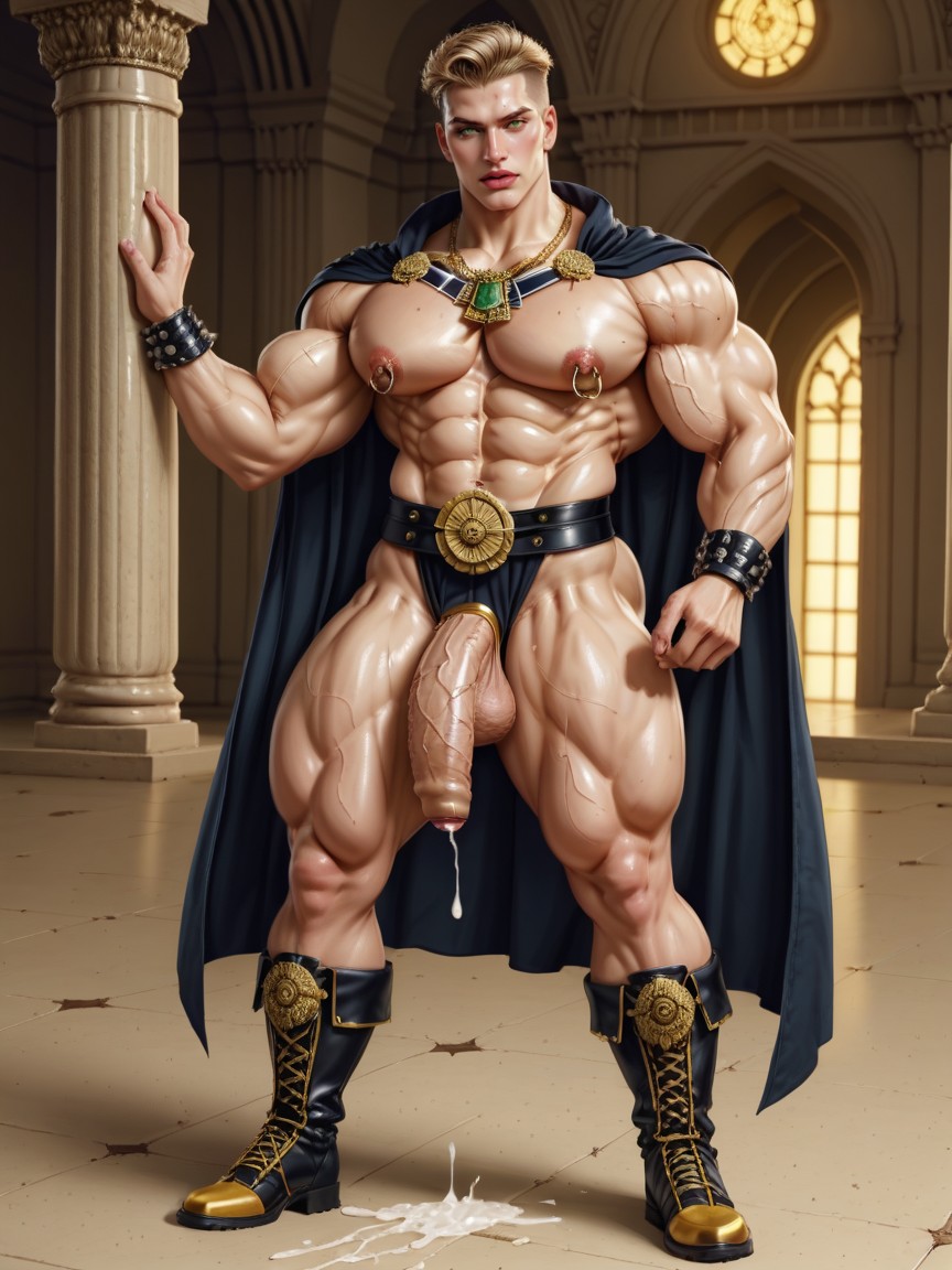 Immensely Overdeveloped Vascular Insanely Defined Veiny Smooth Growing Muscular Body, Oversized Heavy Round Defined Man Pecs, ベリーショートヘア ゲイAIポルノ