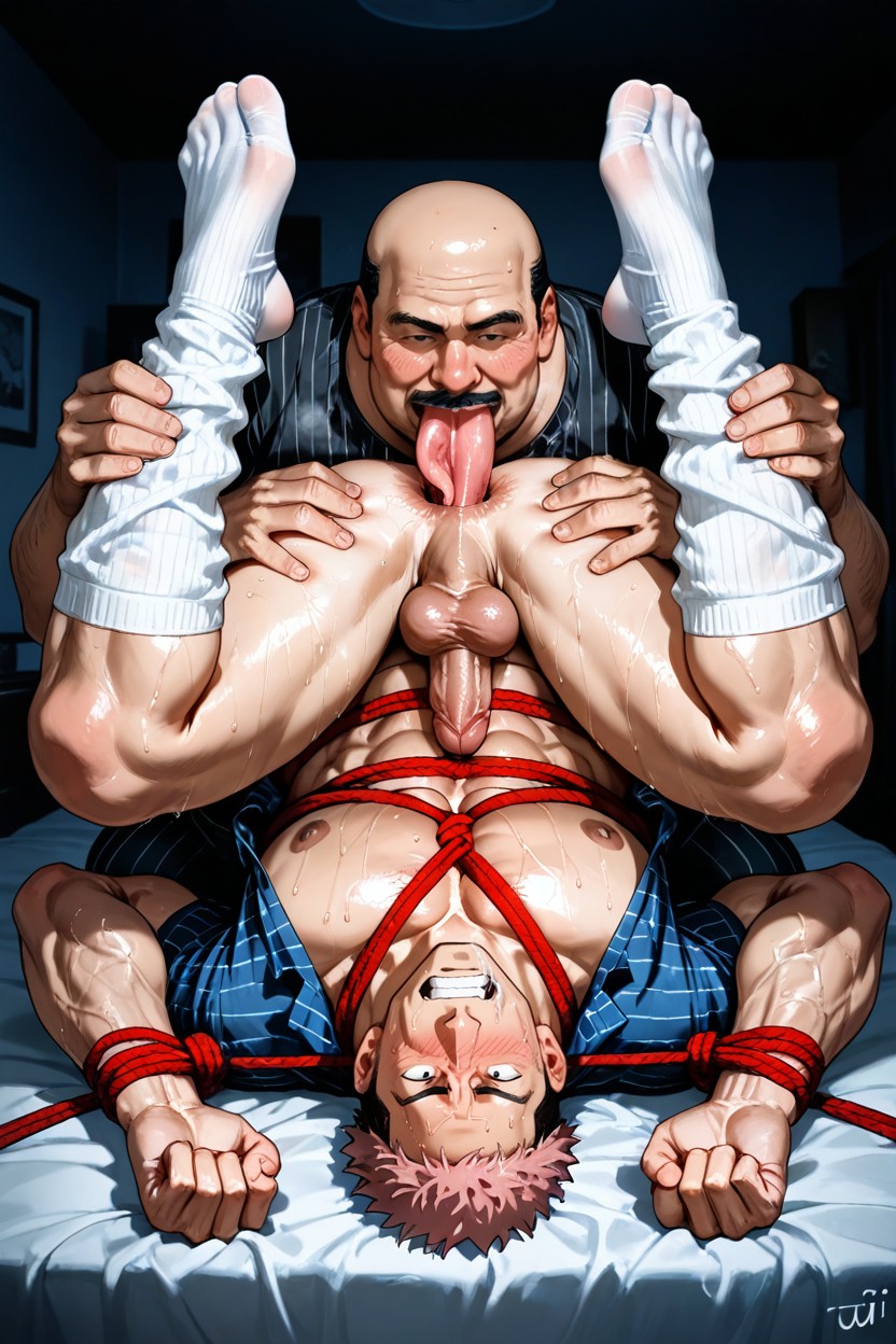 Socked Feet Play, In Open Clothes, Male AI Gay Porn