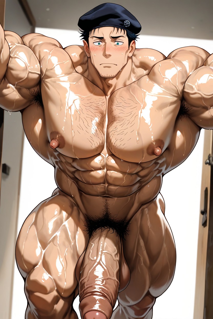 Chest Hair, Detailed Face, ありえないほど長いハイパーペニス ゲイAIポルノ