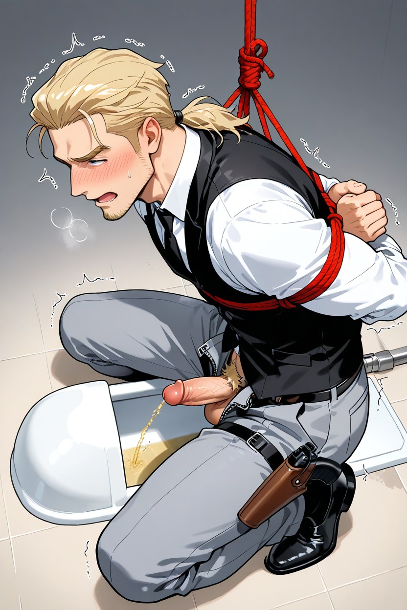 25+, Black Tie, Foot Tall Goth Motorcycle Biker In Bondage ゲイAIポルノ