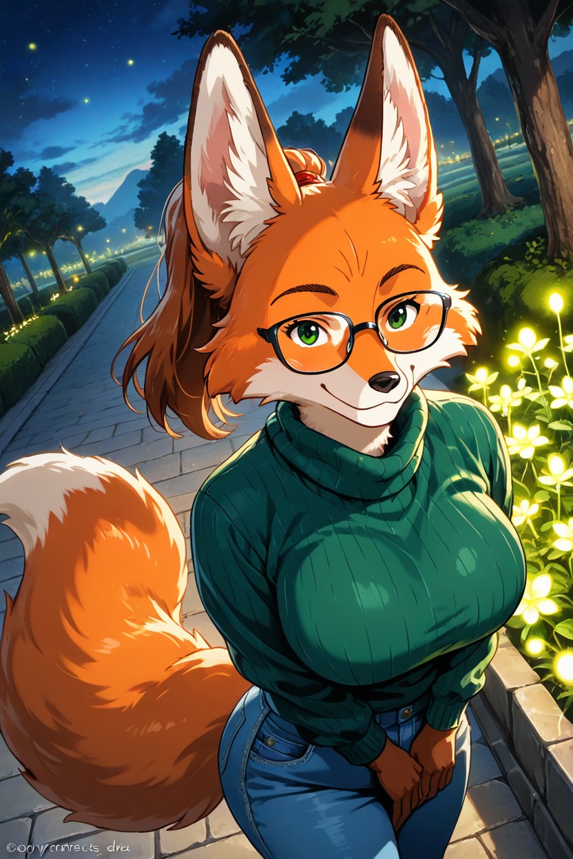 Fluffy Ears, Round Face, Glasses ゲイAIポルノ