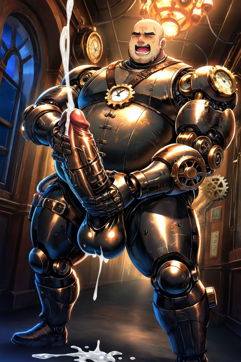 Dynamic Pose, Fat Body, Standing AI Gay Porn