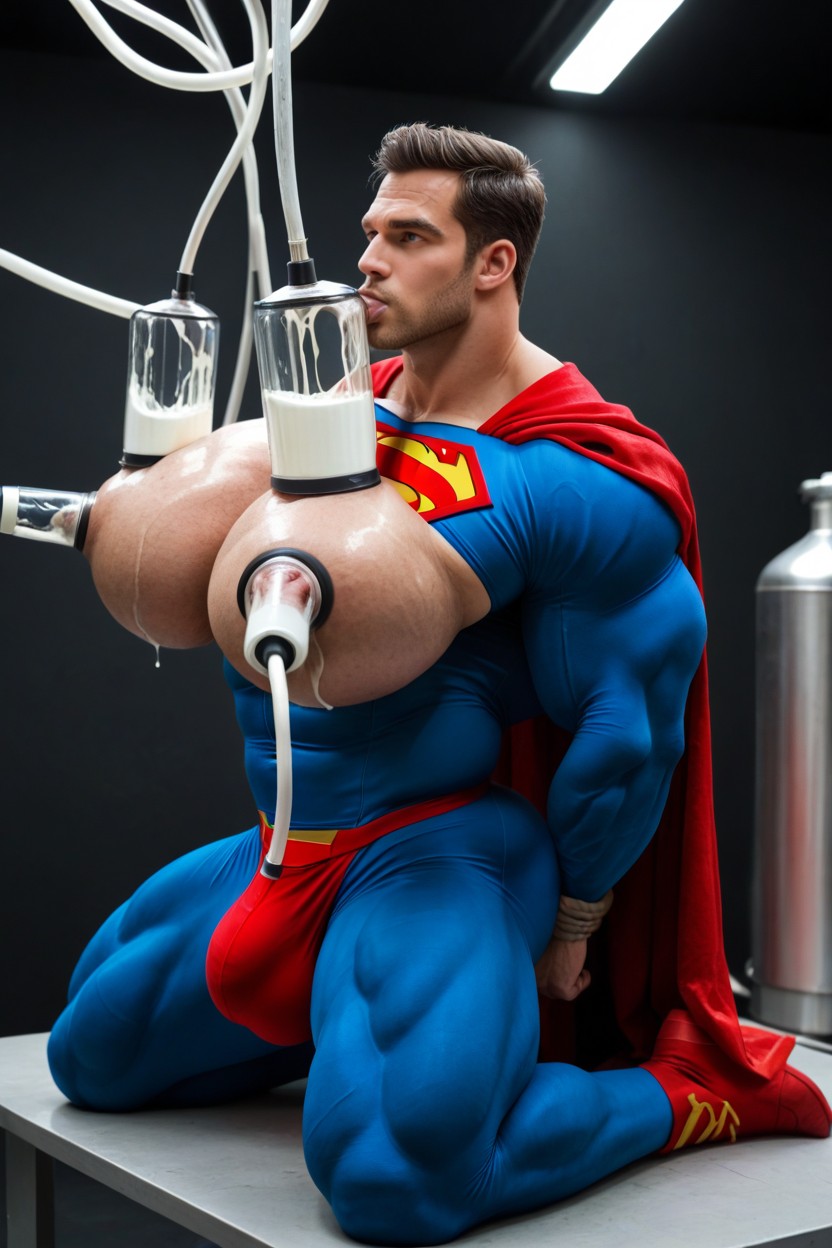 Hyper Round Ass, Big Bulge, Superman Kneeling ゲイAIポルノ