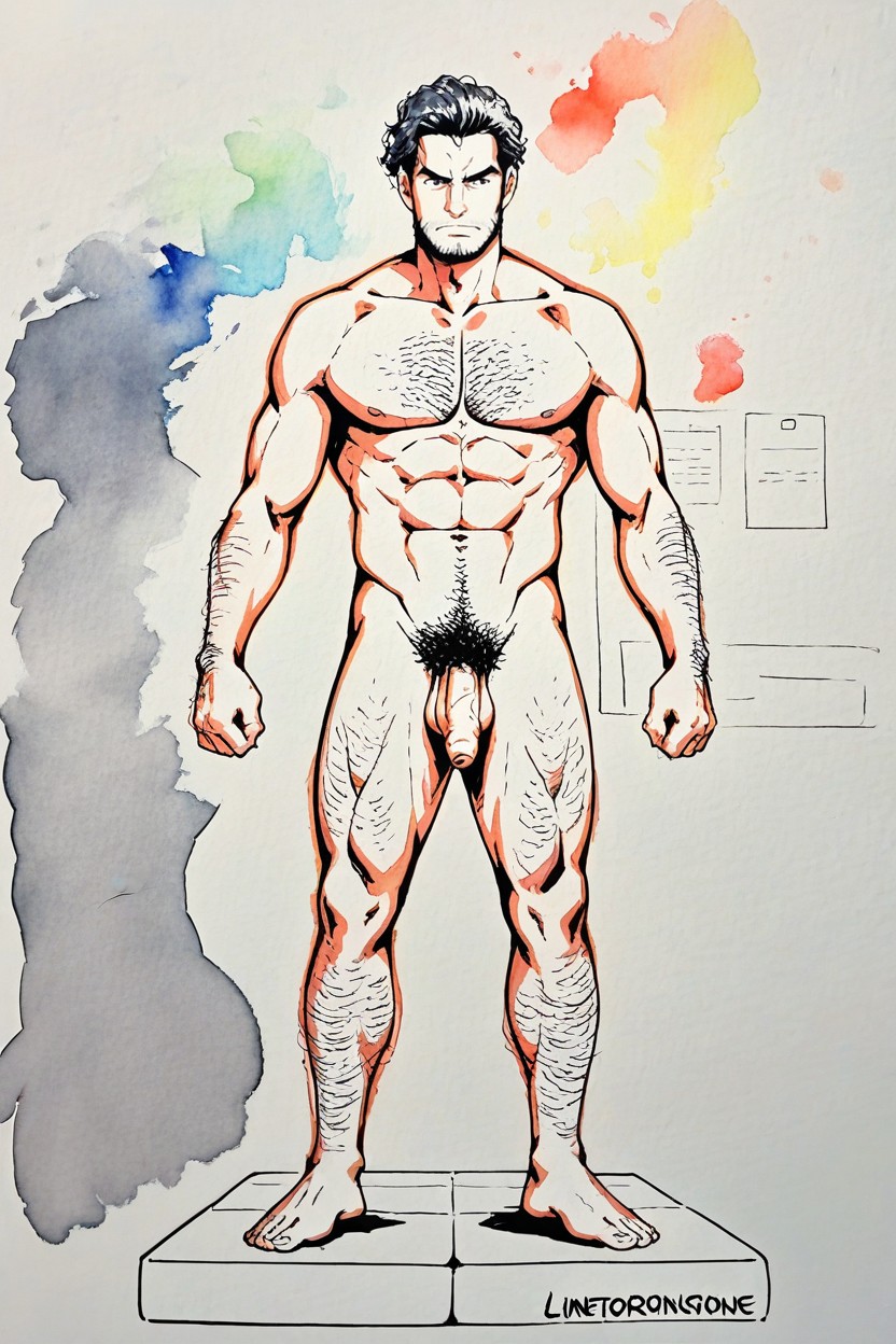 Fit, Handsome, Hairy Body AI Gay Porn