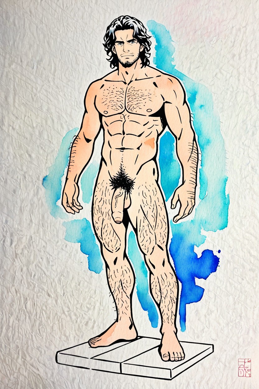 Isometric, 20+, Hairy Body AI Gay Porn
