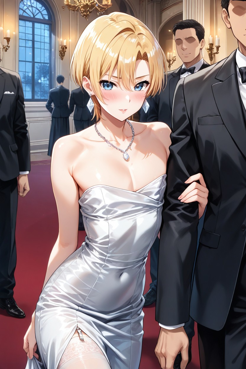 Dress Slipped Off Chest, Bare Pecs, マンション ゲイAIポルノ