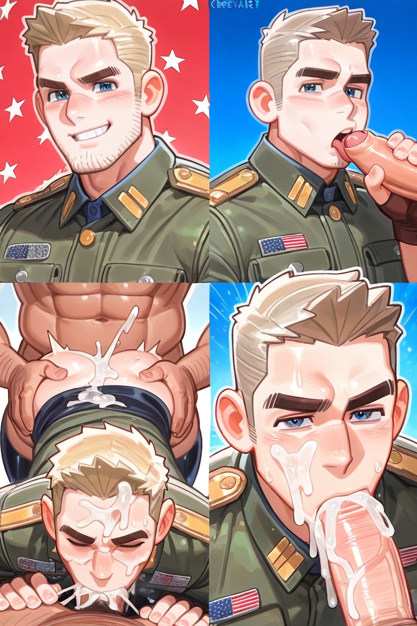 Square Jaw, Foreskin, Stubble AI Gay Porn