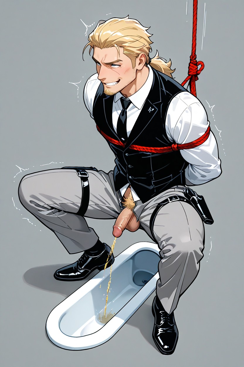 Fit, Blonde Pubic Hair, Black Tie ゲイAIポルノ