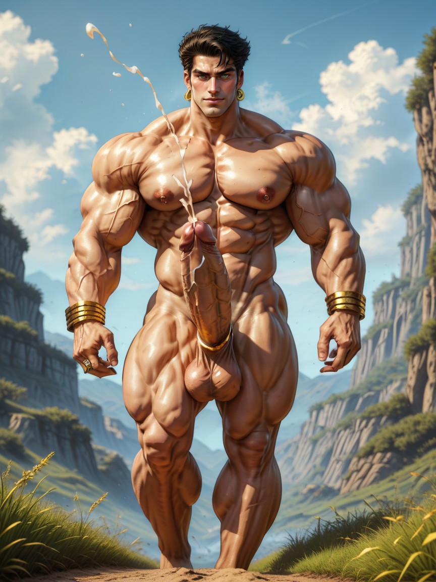 Hdr, Massive Tight Balls Immensely Giant And Saggy, Oversized Muscles AI Gay Porn