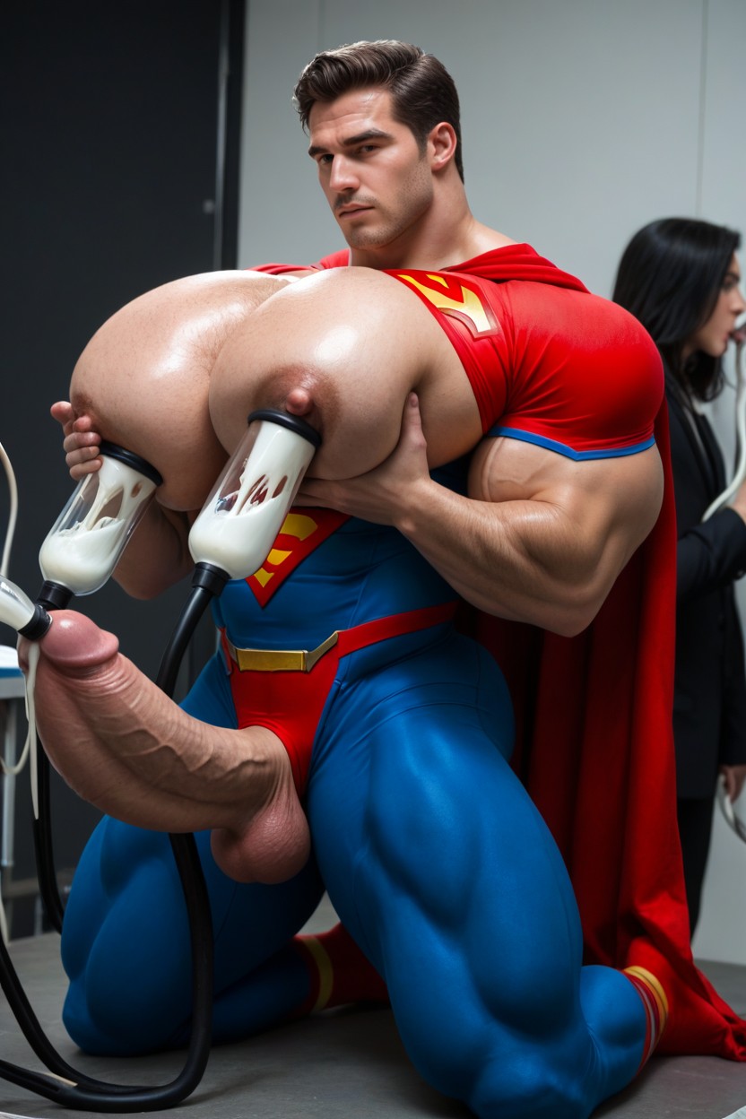 Superman's Tights, 体にフィットした服, Pulling Nipple ゲイAIポルノ