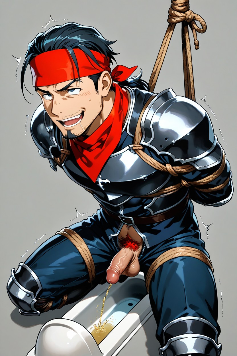Red Pubic Hair, Desperate Piss, Muscular AI Gay Porn