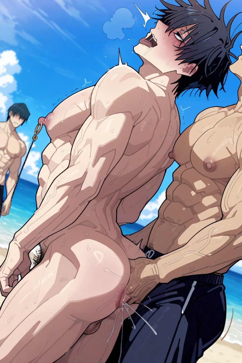 Touji Has Black Hair, Ahegao, 2 People AI Gay Porn