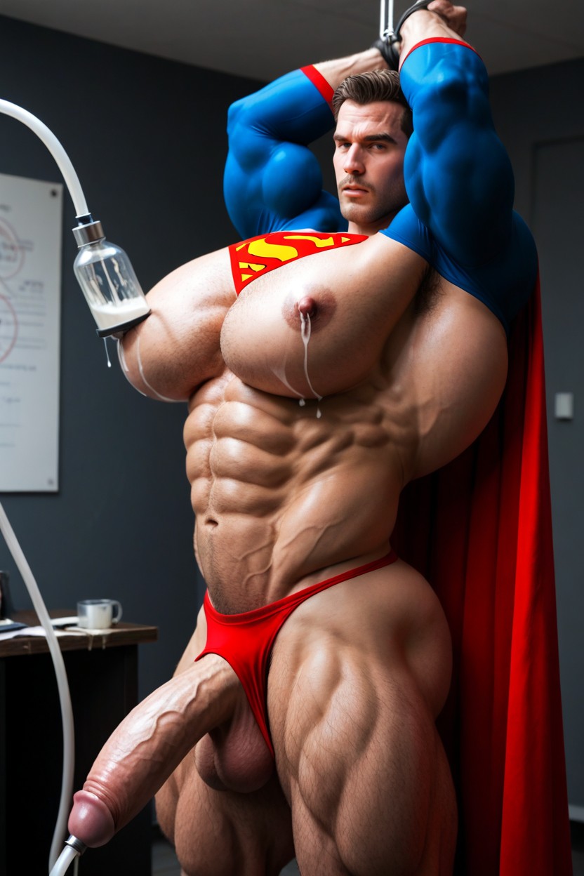 Red Cape, 25+, Pulling Nipple Pornografia gay com IA