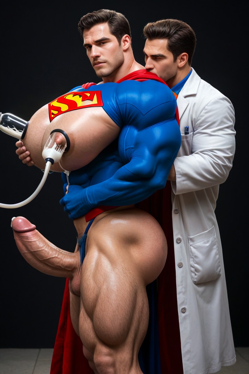 Both Men, Superman, Hands Tied Behind Back ゲイAIポルノ