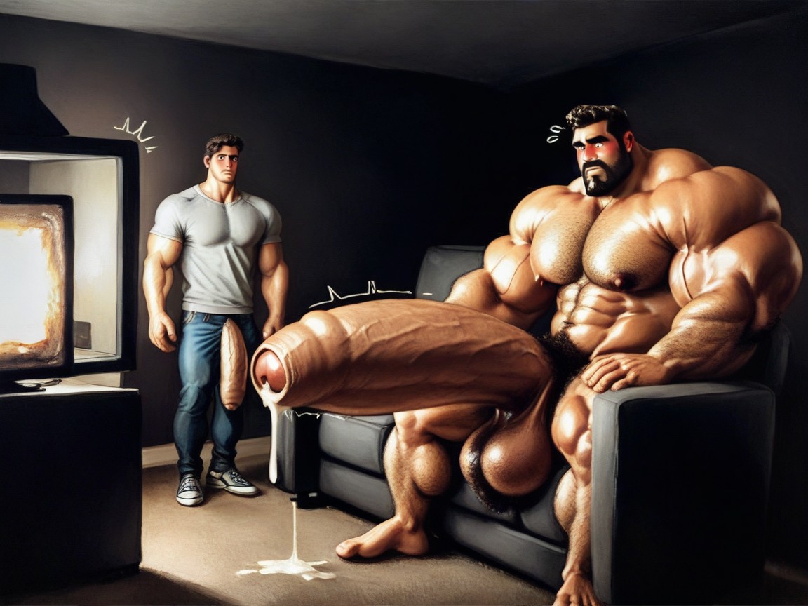 Dark Room, Bro Buddies, Two Men Sitting Next To Each Other On Couch AI同性戀黃片