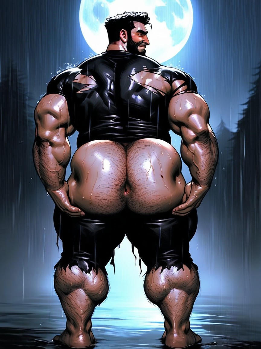 Colossal Thighs, Wet Anus, Image Of A Muscular Porno gay IA