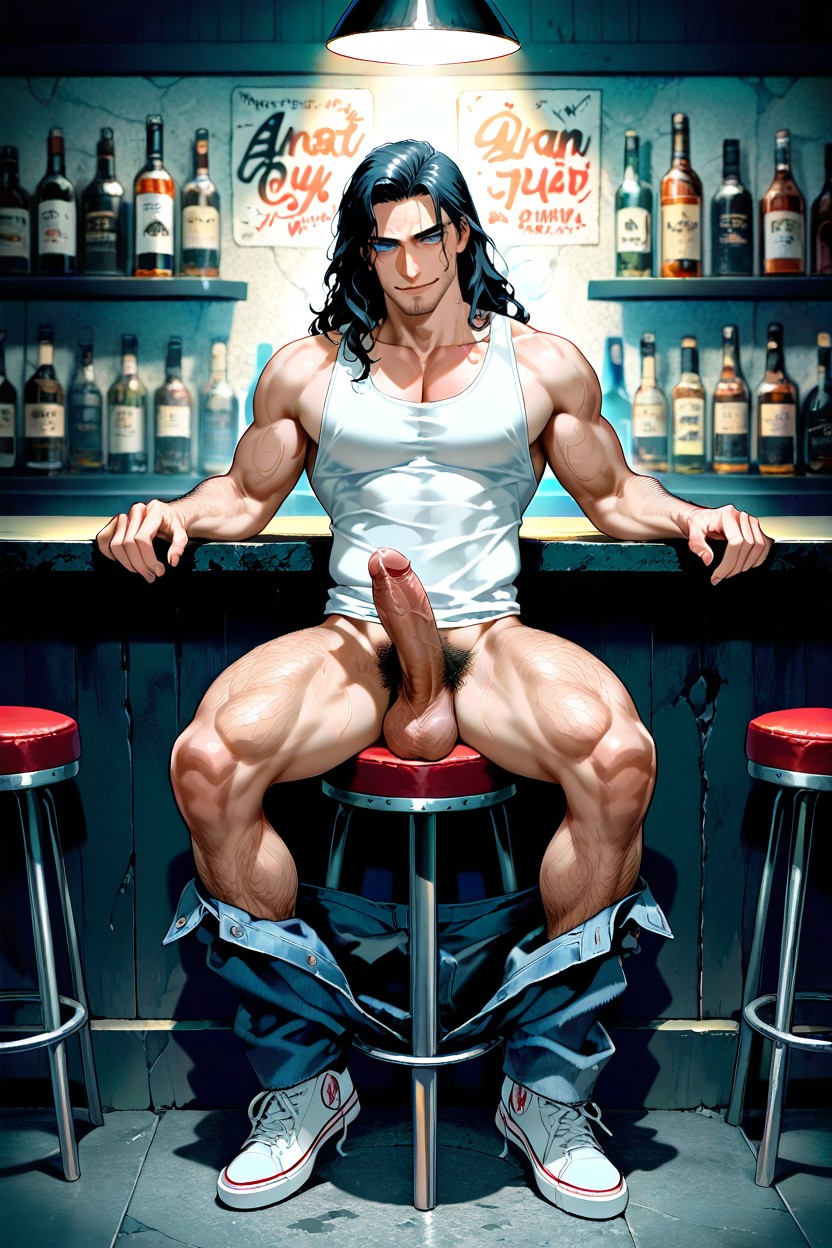 Korean, Hairy Balls, Bar AI Gay Porn