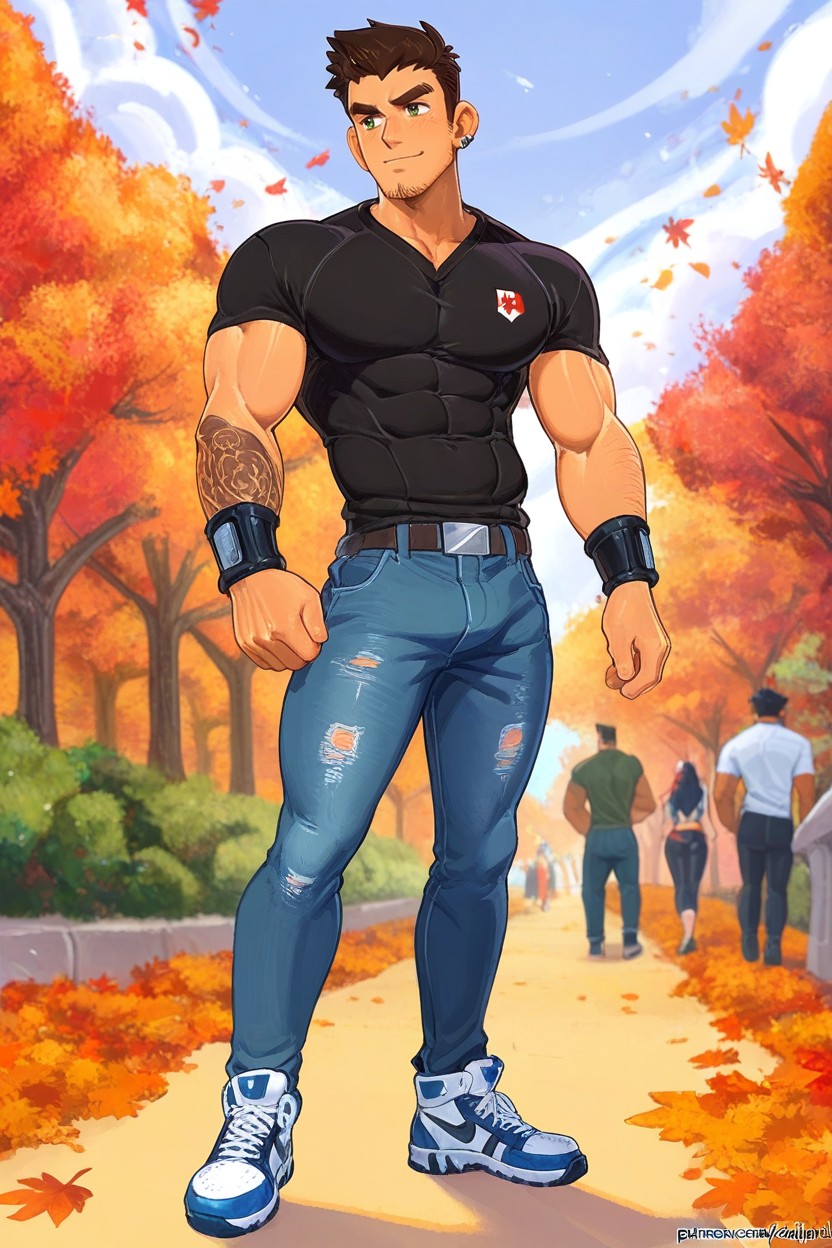 Mikkoukun, Standing Sideways, Handsome Man AI Gay Porn