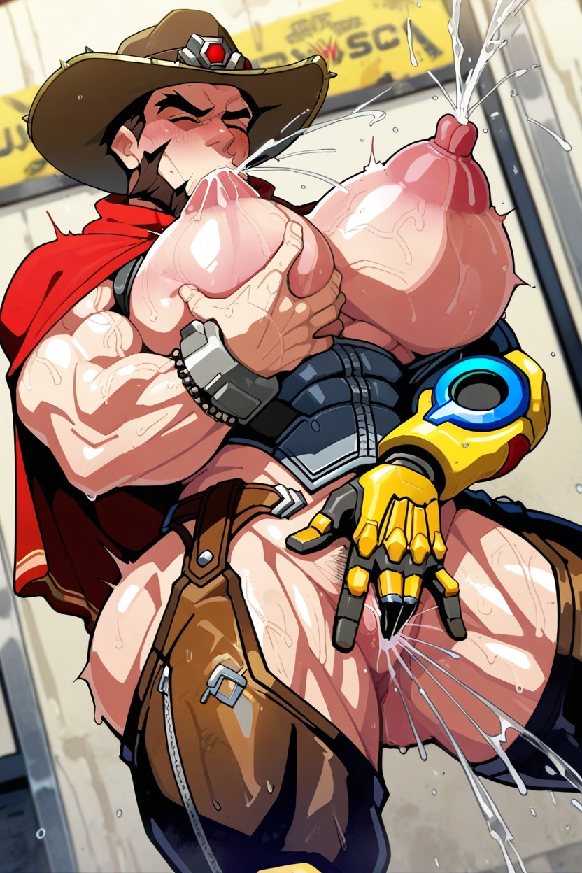 Sucking, Cowboy Costume, Sucking Own Nipples AI Gay Porn