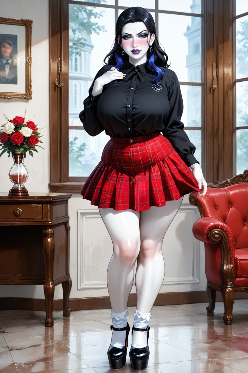 White Button Up Showing Boobs, 25+, Full Body 게이 AI 포르노