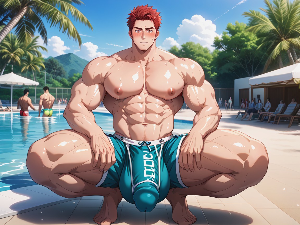 Exhibitionism, Impossibly Huge Gigantic Penis, Men In Speedos AI Gay Porn