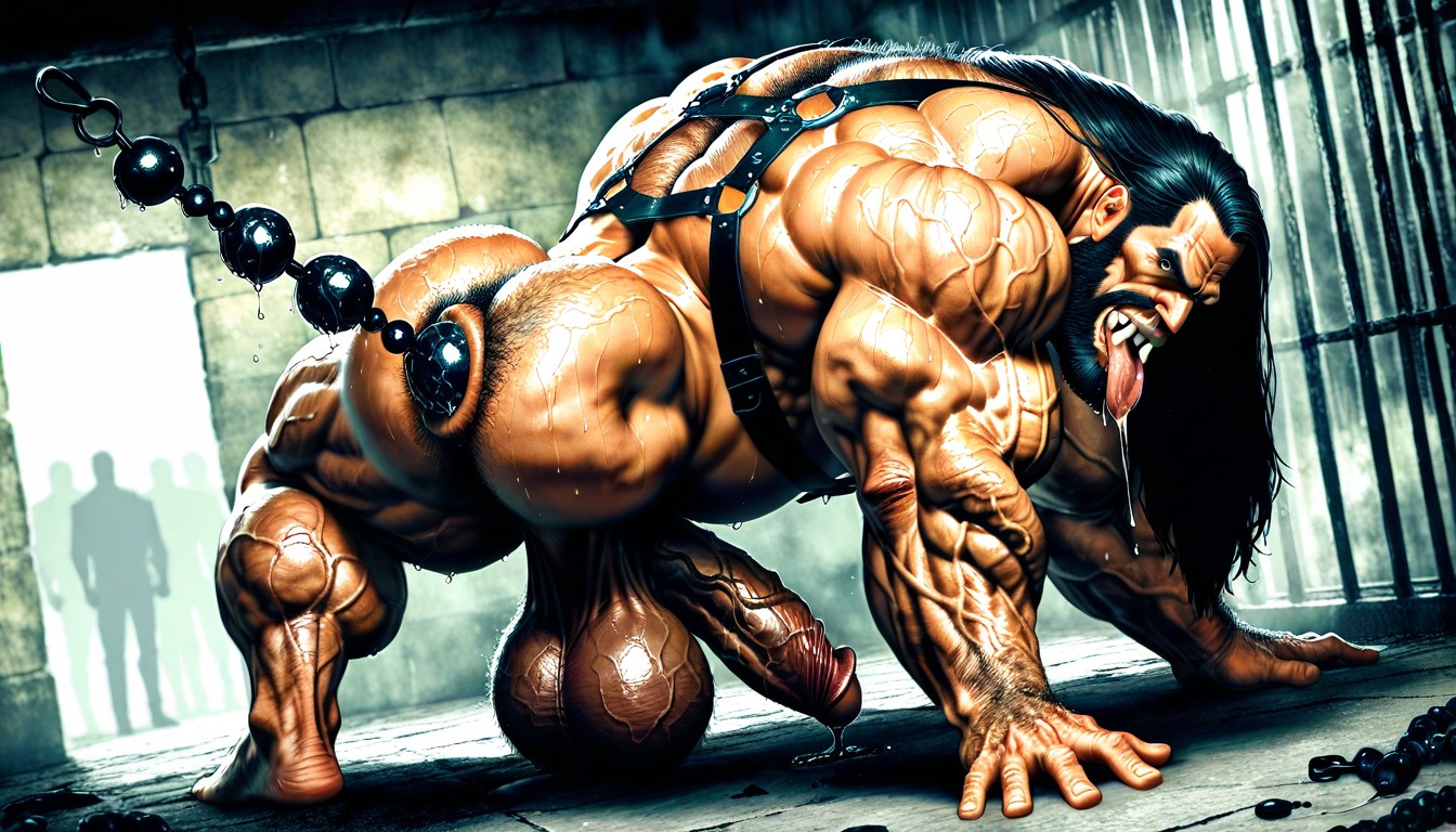 Long Black Hair, Hyper Muscular Arms, Mighty Warrior AI同性戀黃片