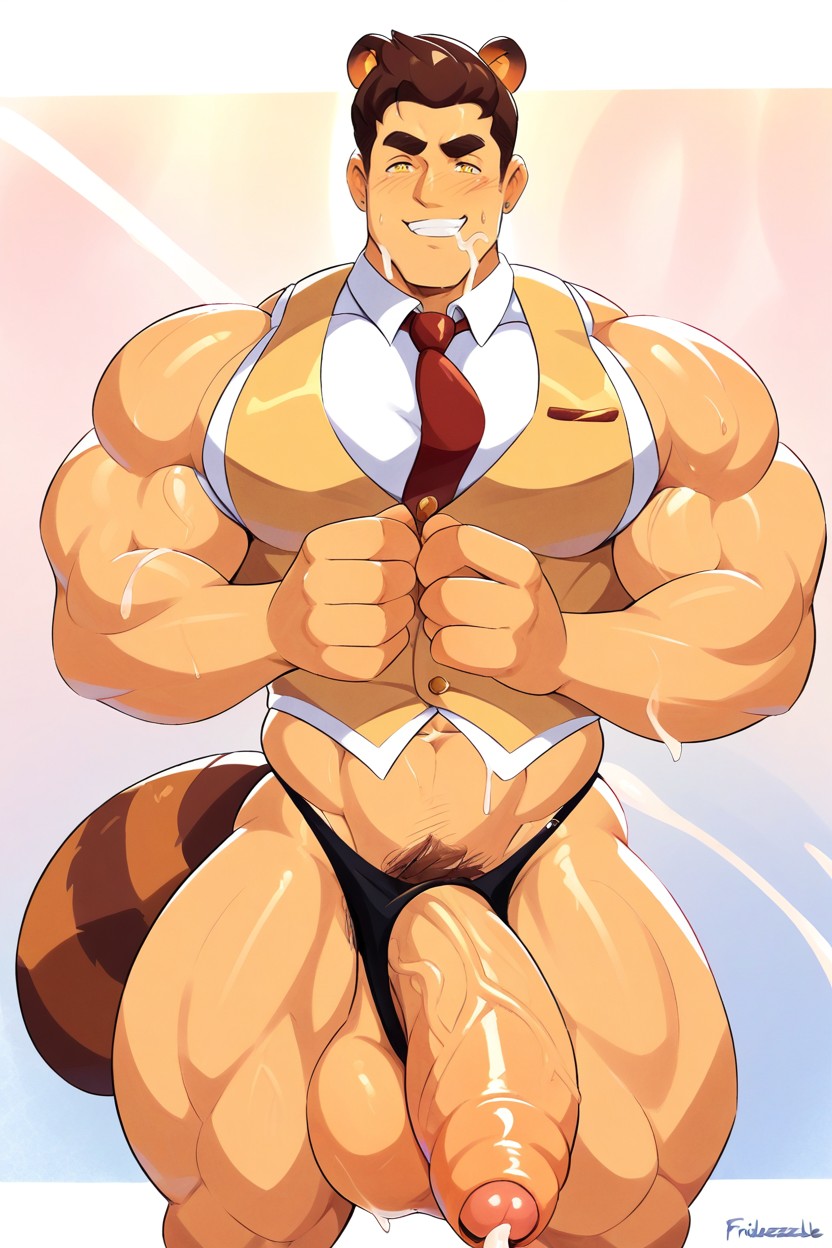 Raccoon Tail, Prominent Chest, Long Foreskin AI Gay Porn