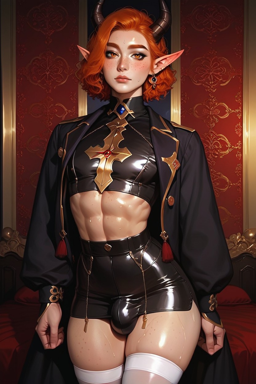 Femboy , Ginger, A Highly Detailed Scene AI Gay Porn