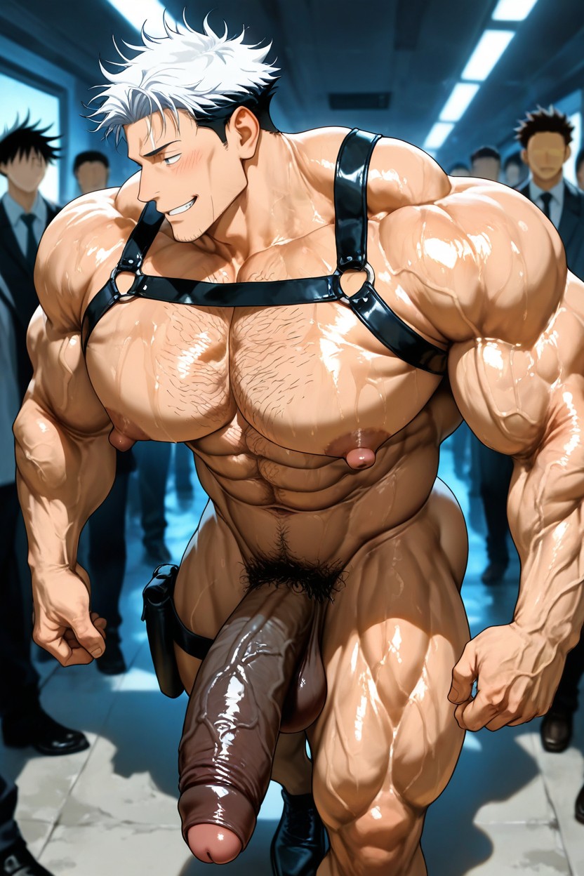 Side View, Perspective, Gigantic Muscles AI Gay Porn