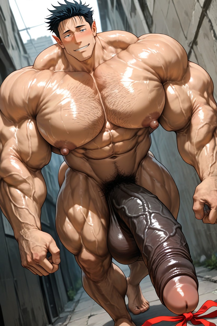 Deeply Etched Blocky Abs, Flaccid Penis, Detailed Face AI同性戀黃片