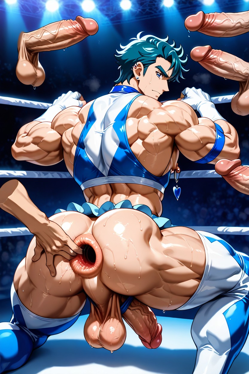 Muscular Thighs, 25+, 青い目 ゲイAIポルノ
