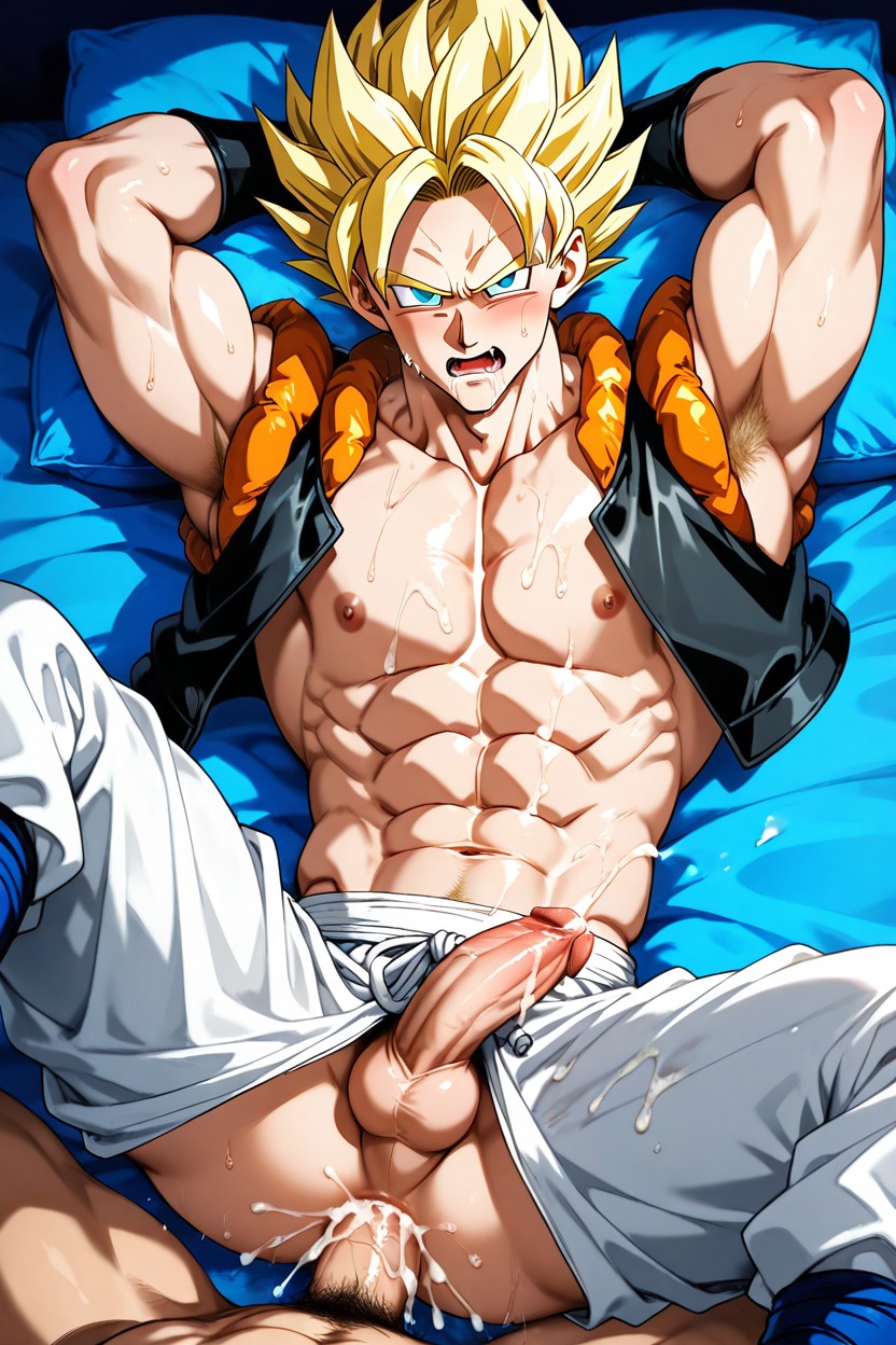 Asshole Filled With Cum, Bottom's Abs Fully Visible, Top Grab Bottom's Penis AI同性戀黃片