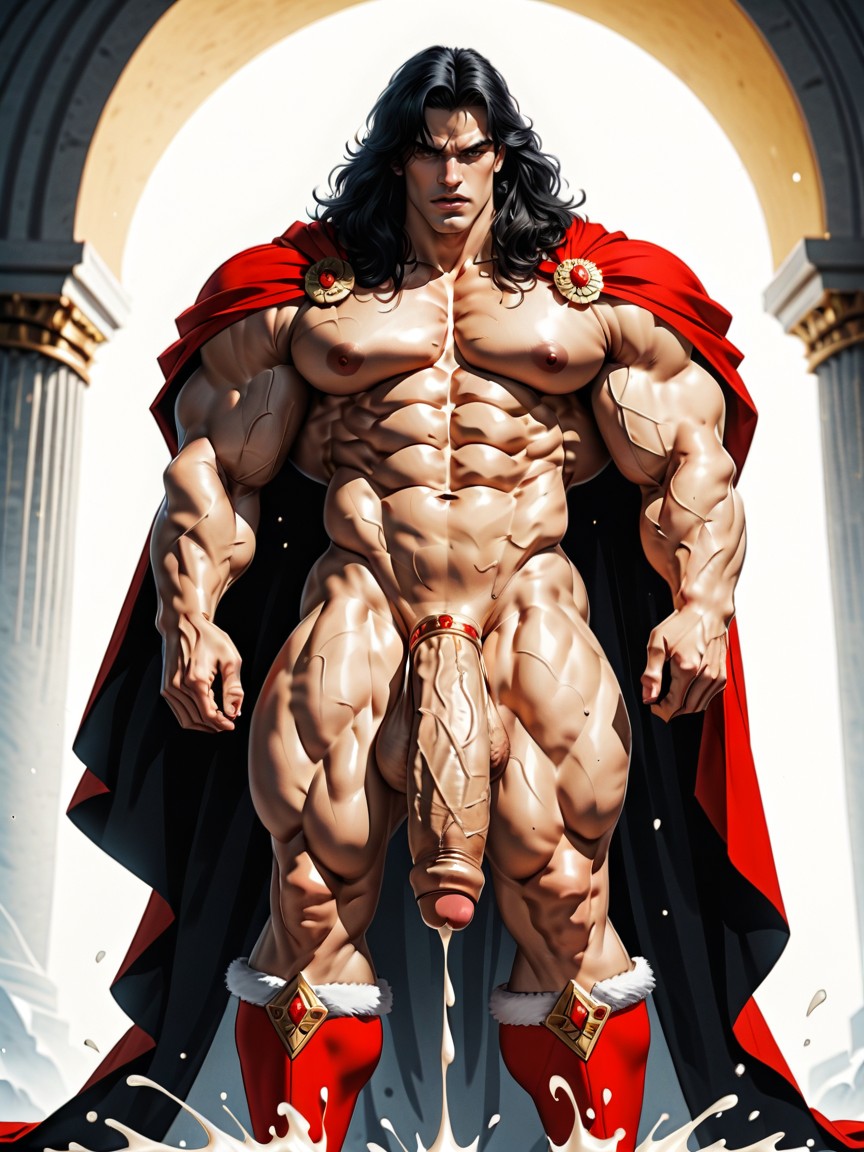 In Fairy Tale Palace, Extremely Heavy Ornate Gold And Diamond Glowing Cock Ring, Hyper Realistic Porno IA Gay