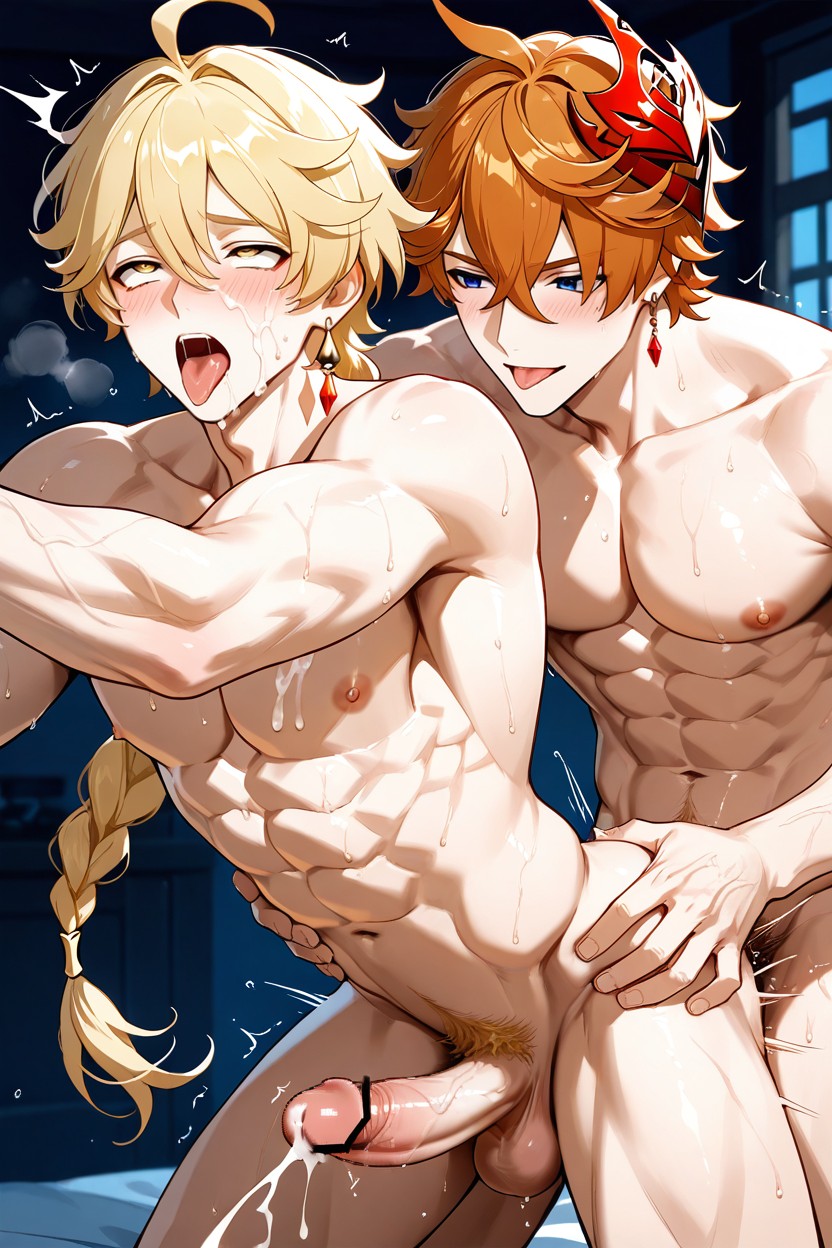 Abs, Sweat, Male_pubic_hair AI Gay Porn