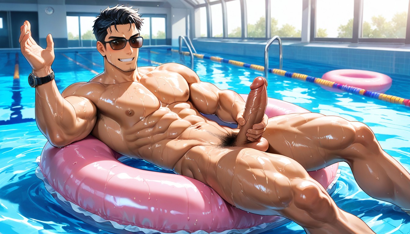 Pool, 陰毛, Inner Tube ゲイAIポルノ