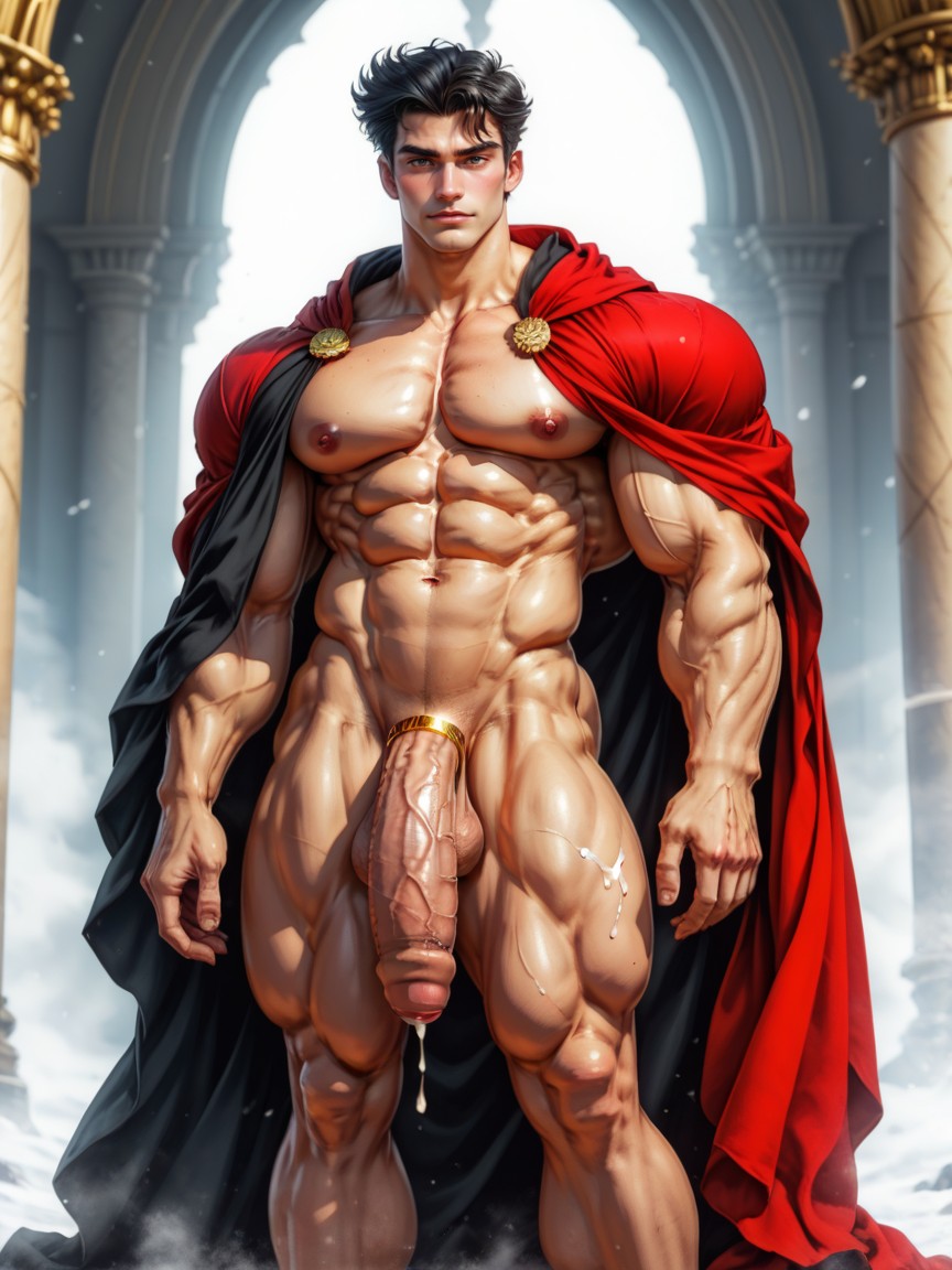 Wide Angle, Bulging Muscles, Oversized Muscles AI Gay Porn